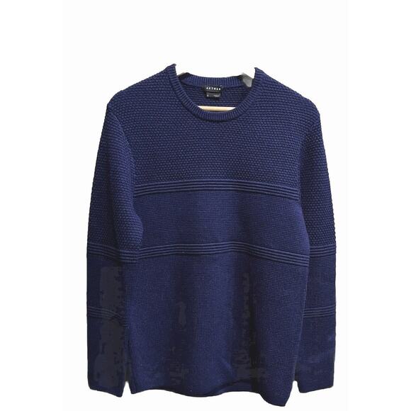 Aether Huckberry Nordic Navy 100% Wool Knit Men's Cooper Sweater Size S - Picture 1 of 5